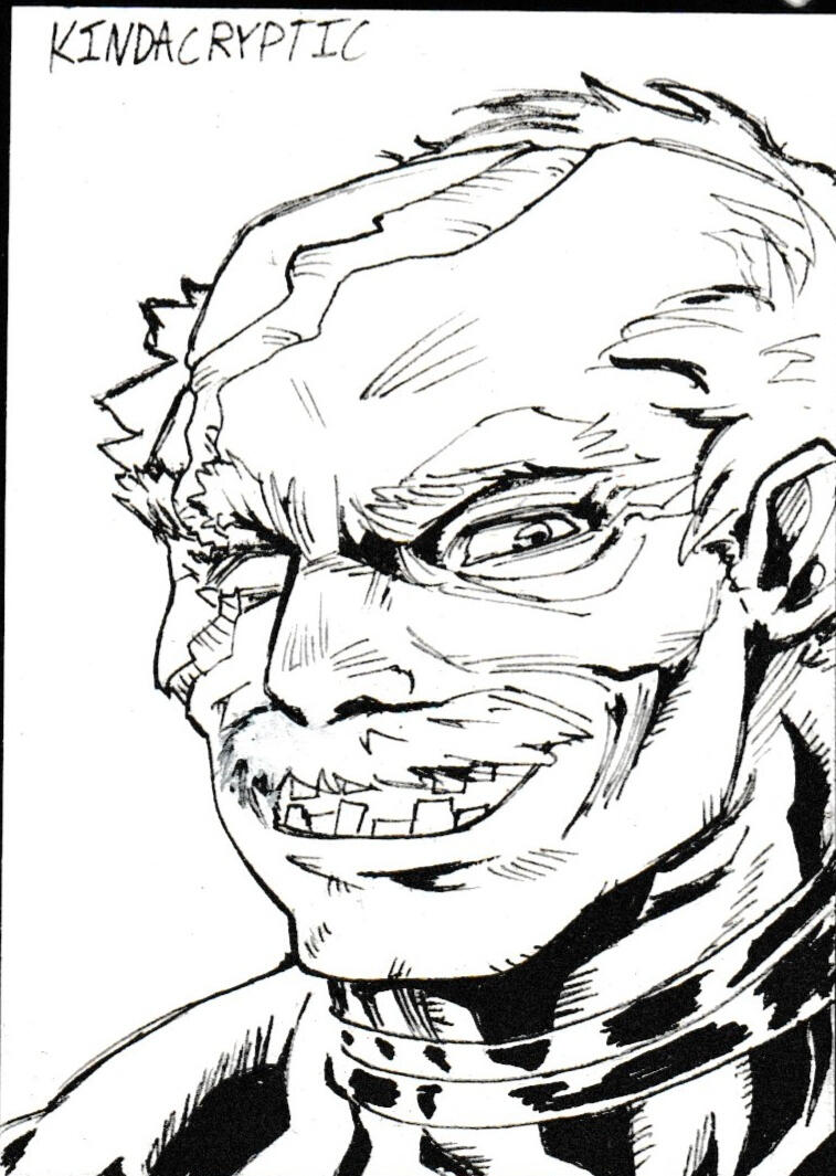Conquest Inked Sketchcard Signed 3.5 X 2.5 inches